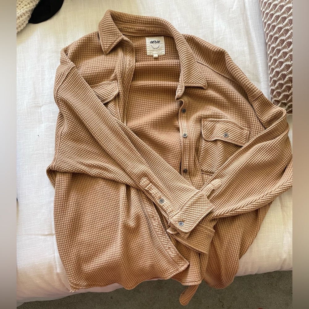 Aerie Waffle Knit LumberJane Shirt Size Small